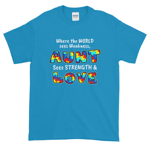 Autism Awareness Aunt Strength Short-Sleeve T-Shirt