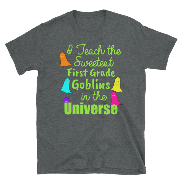 Halloween First Grade Teacher Sweetest Goblins T-Shirt S-3XL