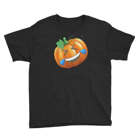 Halloween Pumpkin Emoji Laughing T-Shirt Youth XS-XL