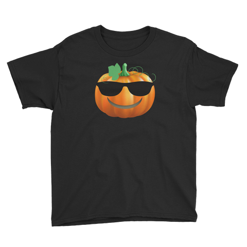 Halloween Pumpkin Emoji Sunglasses T-Shirt Youth XS-XL