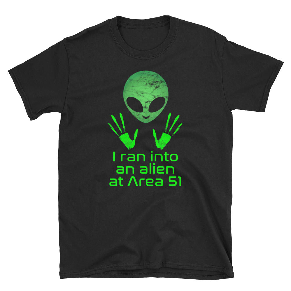 UFO Ran Into An Alien Handprints T-Shirt S-3XL