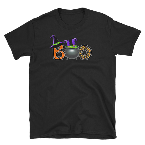 Halloween Trick Treat Boo Cauldron T-Shirt S-3XL