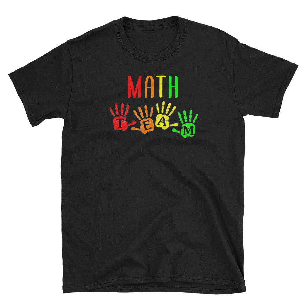 Back To School Math Teacher Team Handprints T-Shirt S-3XL