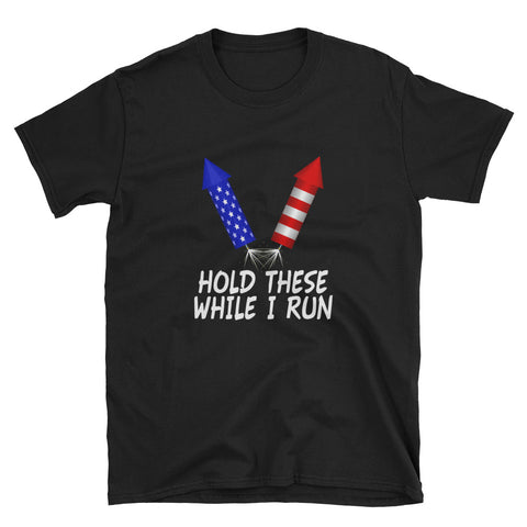 Fourth Of July Fireworks Hold Rockets T-Shirt S-3XL