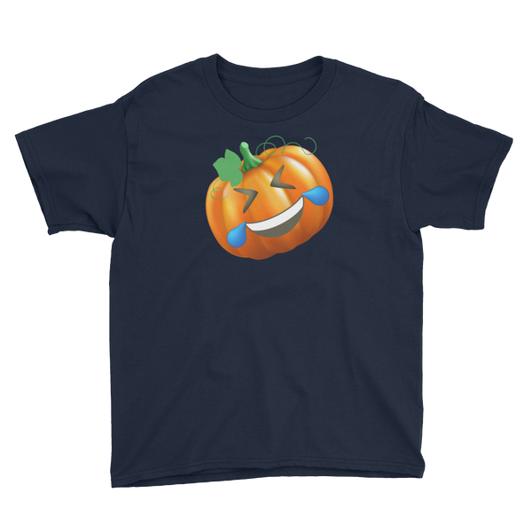 Halloween Pumpkin Emoji Laughing T-Shirt Youth XS-XL