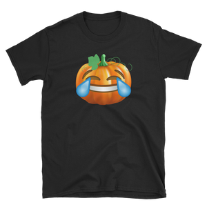 Halloween Pumpkin Emoji Tears of Joy T-Shirt S-3XL