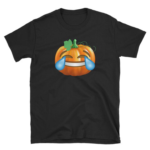 Halloween Pumpkin Emoji Tears of Joy T-Shirt S-3XL