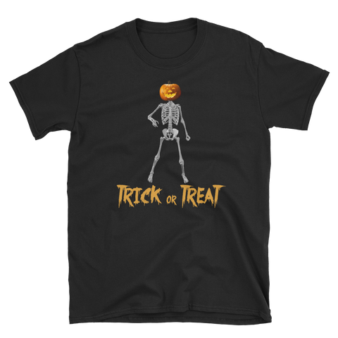 Halloween Trick Treat Skeleton T-Shirt S-3XL