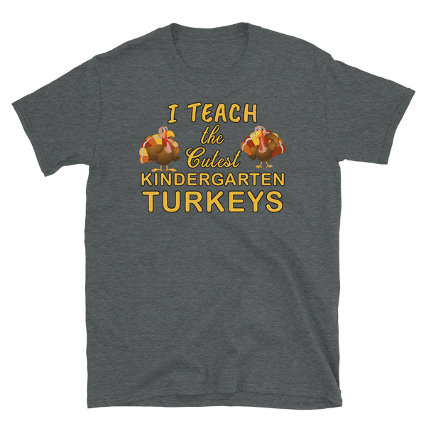 Teacher Thanksgiving Kindergarten Turkeys T-Shirt S-3XL