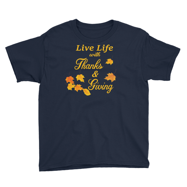 Thanksgiving Gratitude Giving T-Shirt Youth XS-XL
