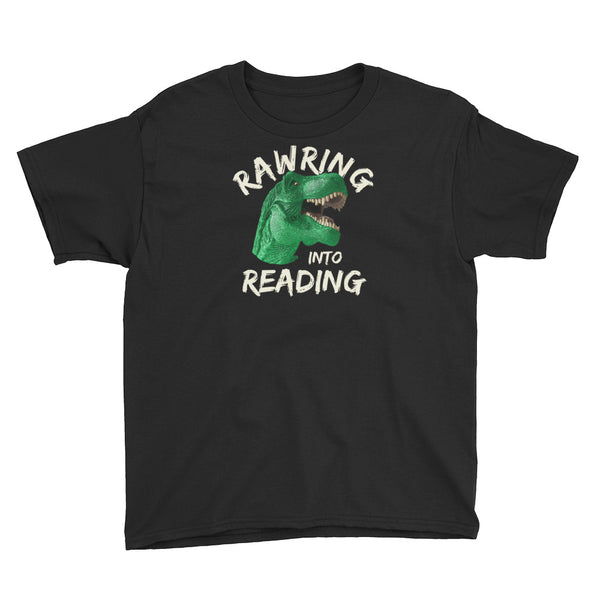 Back To School Reading Dinosaur Rawring T-Shirt Youth XS-XL