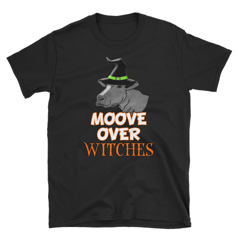 Halloween Trick Treat Cow Move Over Witches T-Shirt S-3XL