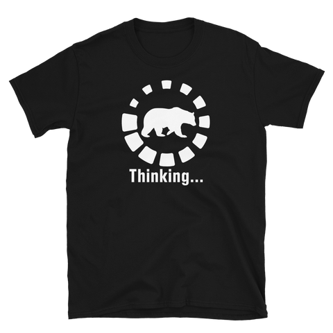 Funny Bear Hunting Hunter Thinking T-Shirt S-3XL