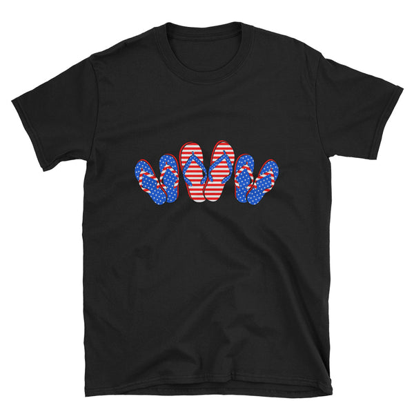 Fourth Of July Flip Flops USA T-Shirt S-3XL