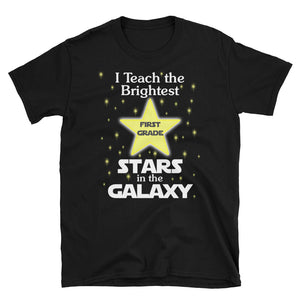 Back To School First Grade Teacher Brightest Stars T-Shirt S-3XL