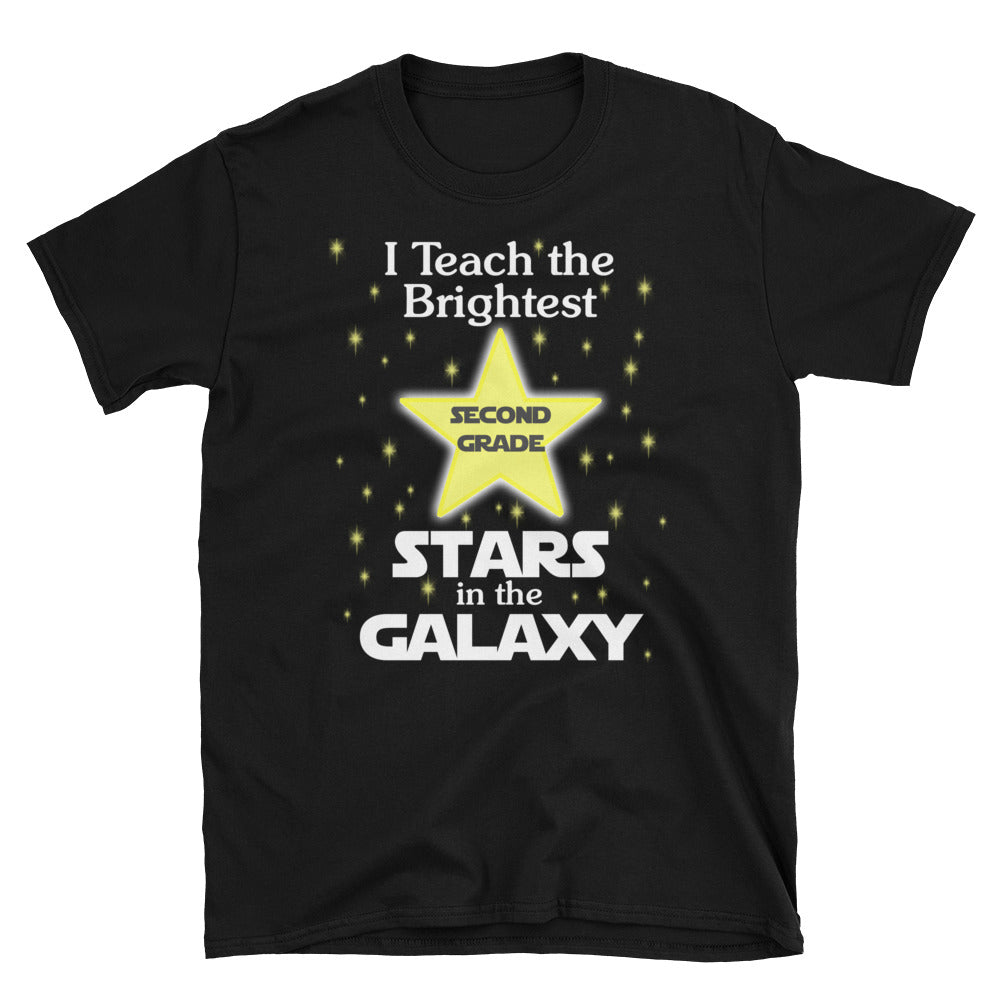 Back To School Second Grade Teacher Brightest Stars T-Shirt S-3XL
