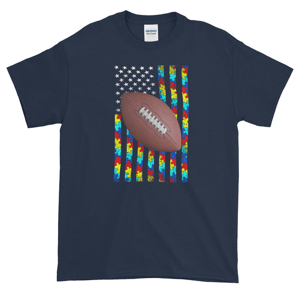 Autism Awareness American Flag Football S-5XL