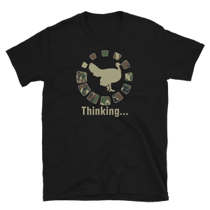 Funny Turkey Hunting Hunter Thinking T-Shirt S-3XL