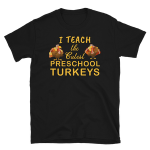 Teacher Thanksgiving Preschool Turkeys T-Shirt S-3XL