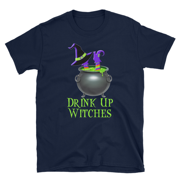 Halloween Trick Treat Witches Drink Up T-Shirt S-3XL