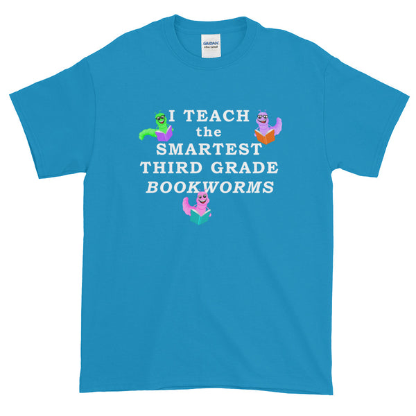Third Grade Teacher Book Teach Bookworms Read Short-Sleeve T-Shirt