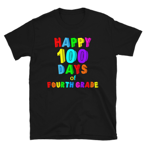 100 Days Of School Fourth Grade Happy T-Shirt S-3XL