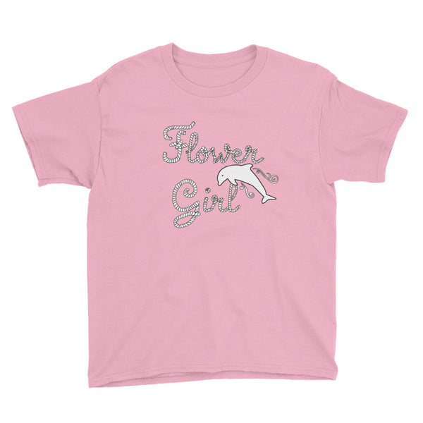 Flower Girl Beach Wedding Dolphin T-Shirt XS-XL
