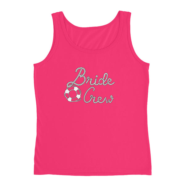 Bride Crew Bachelorette Party Beach Wedding Life Raft Tank S-2XL