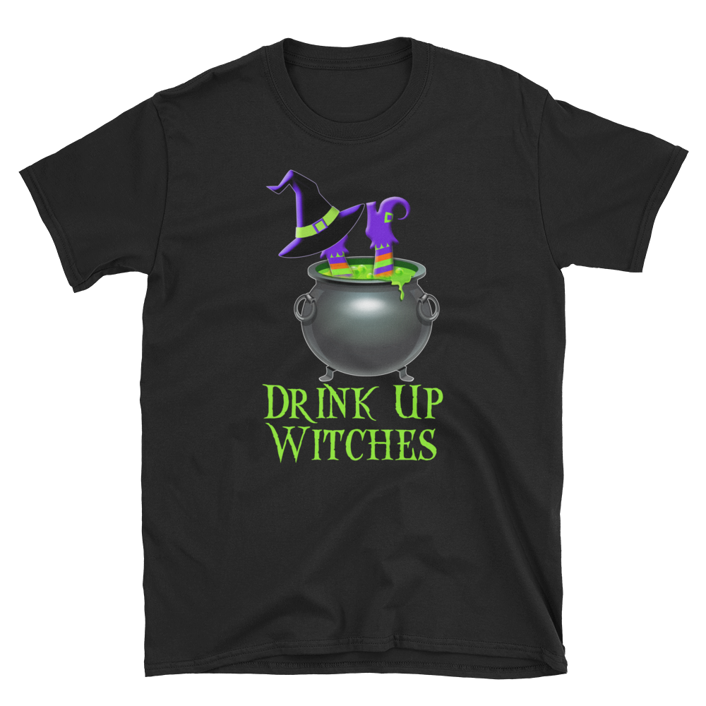 Halloween Trick Treat Witches Drink Up T-Shirt S-3XL