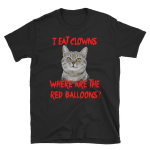 Halloween Trick Treat Cat Eat Clowns T-Shirt S-3XL