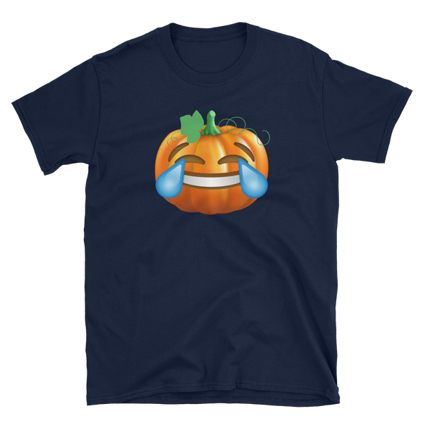 Halloween Pumpkin Emoji Tears of Joy T-Shirt S-3XL