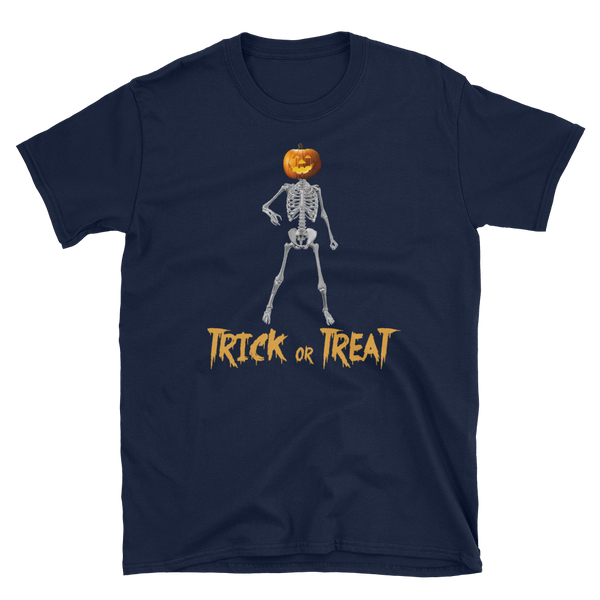 Halloween Trick Treat Skeleton T-Shirt S-3XL