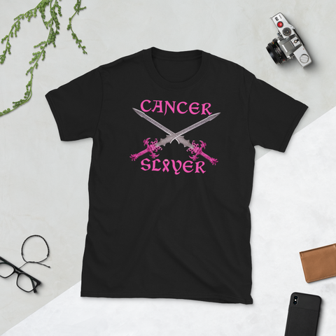 Breast Cancer Awareness Survivor Cancer Slayer T-Shirt S-3XL