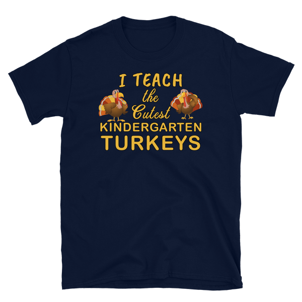 Teacher Thanksgiving Kindergarten Turkeys T-Shirt S-3XL