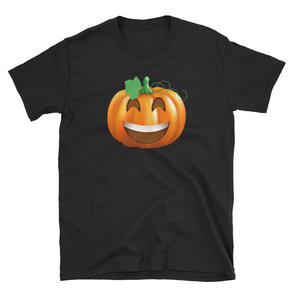 Halloween Pumpkin Emoji Laugh T-Shirt S-3XL