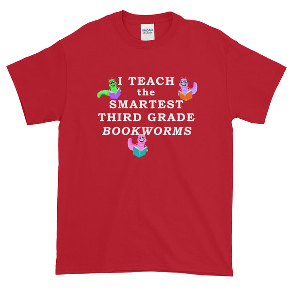 Third Grade Teacher Book Teach Bookworms Read Short-Sleeve T-Shirt