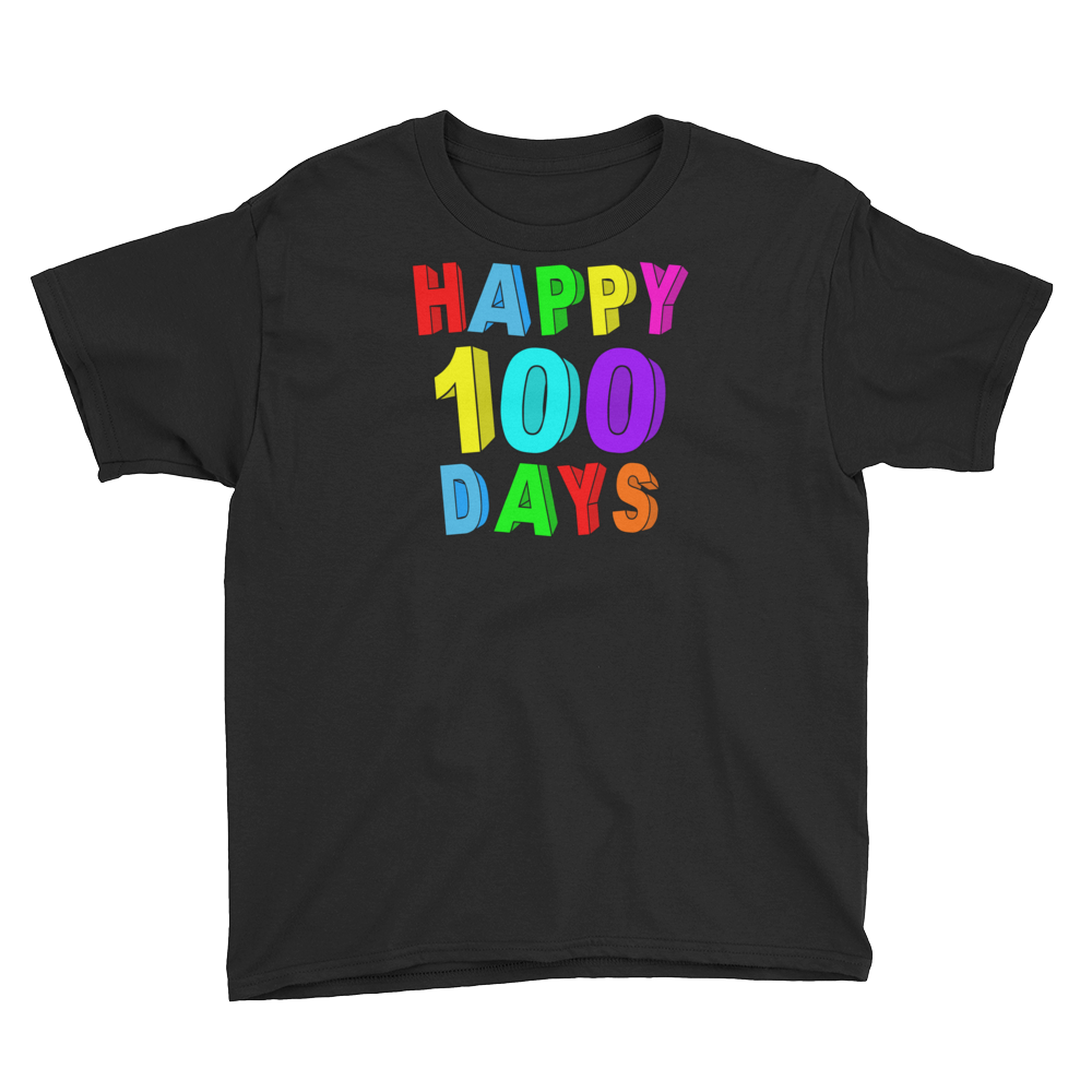 100 Days Of School Happy T-Shirt Youth XS-XL