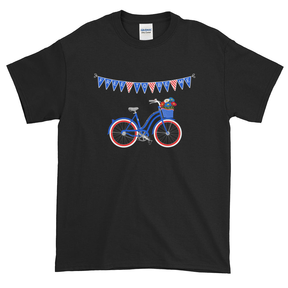 Fourth Of July Bike Bicycle Free T-Shirt S-5XL
