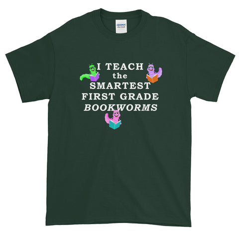 First Grade Teacher Book Teach Bookworms Read Short-Sleeve T-Shirt