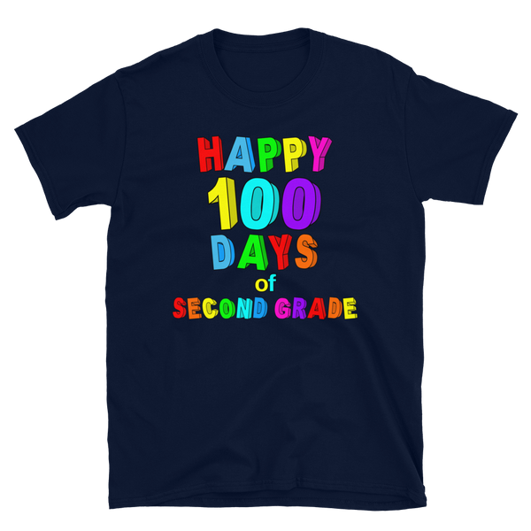 100 Days Of School Second Grade Happy T-Shirt S-3XL