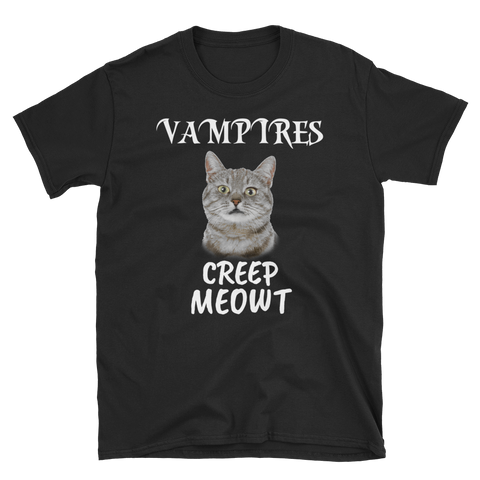 Halloween Trick Treat Cat Vampires Creep Meowt T-Shirt S-3XL