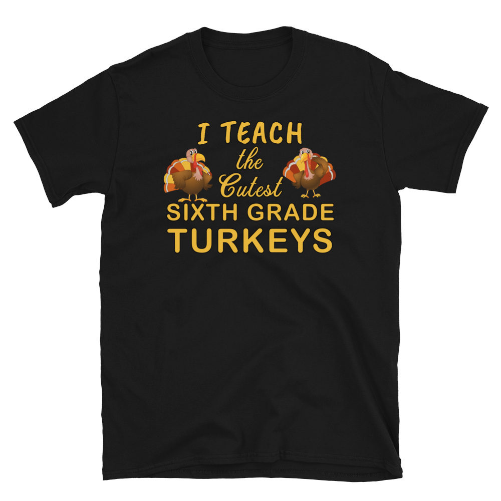 Teacher Thanksgiving Sixth Grade Turkeys T-Shirt S-3XL