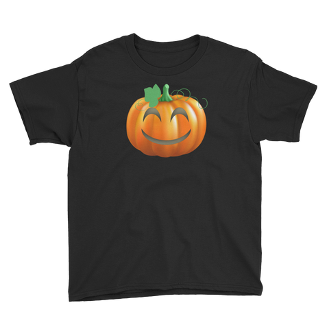 Halloween Pumpkin Emoji Happy T-Shirt Youth XS-XL