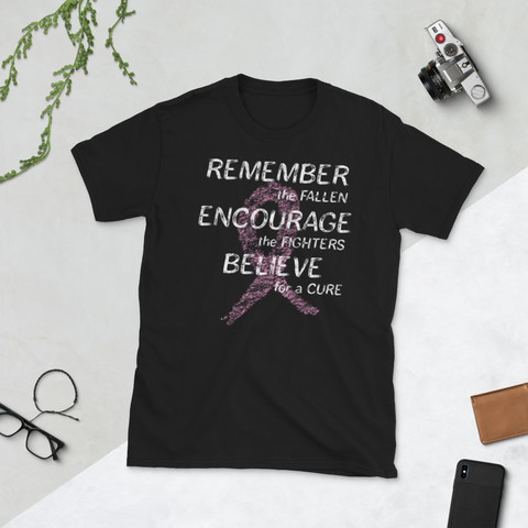 Breast Cancer Awareness Survivor Remember the Fallen T-Shirt S-3XL