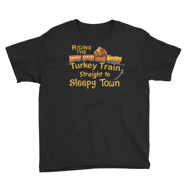 Thanksgiving Turkey Train T-Shirt Youth XS-XL