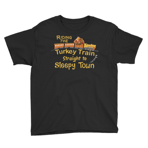 Thanksgiving Turkey Train T-Shirt Youth XS-XL