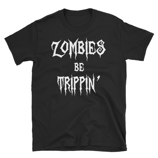 Halloween Trick Treat Zombies Tripping T-Shirt S-3XL