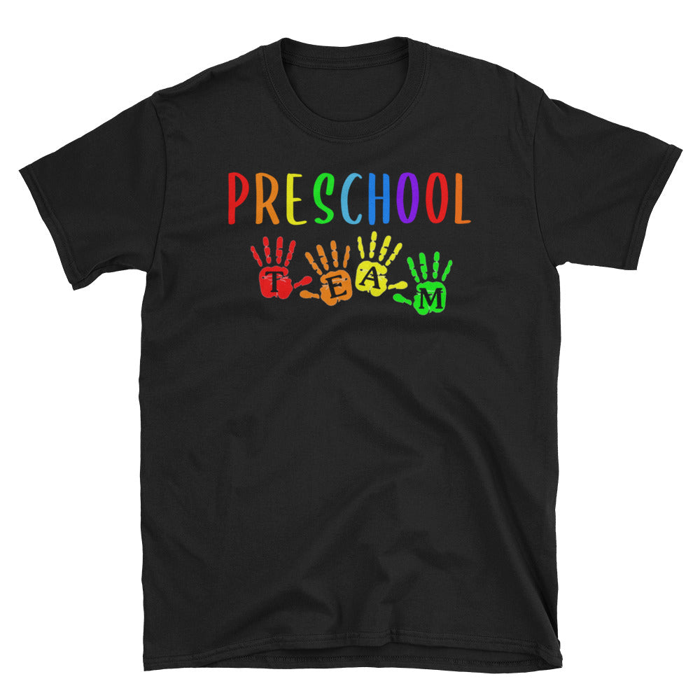 Back To School Preschool Teacher Team Handprints T-Shirt S-3XL