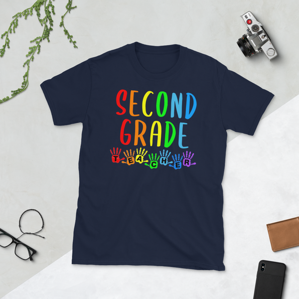 Back To School Second Grade Teacher Handprints T-Shirt S-3XL