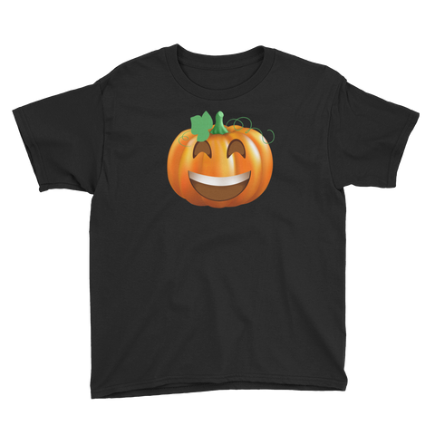 Halloween Pumpkin Emoji Laugh T-Shirt Youth XS-XL